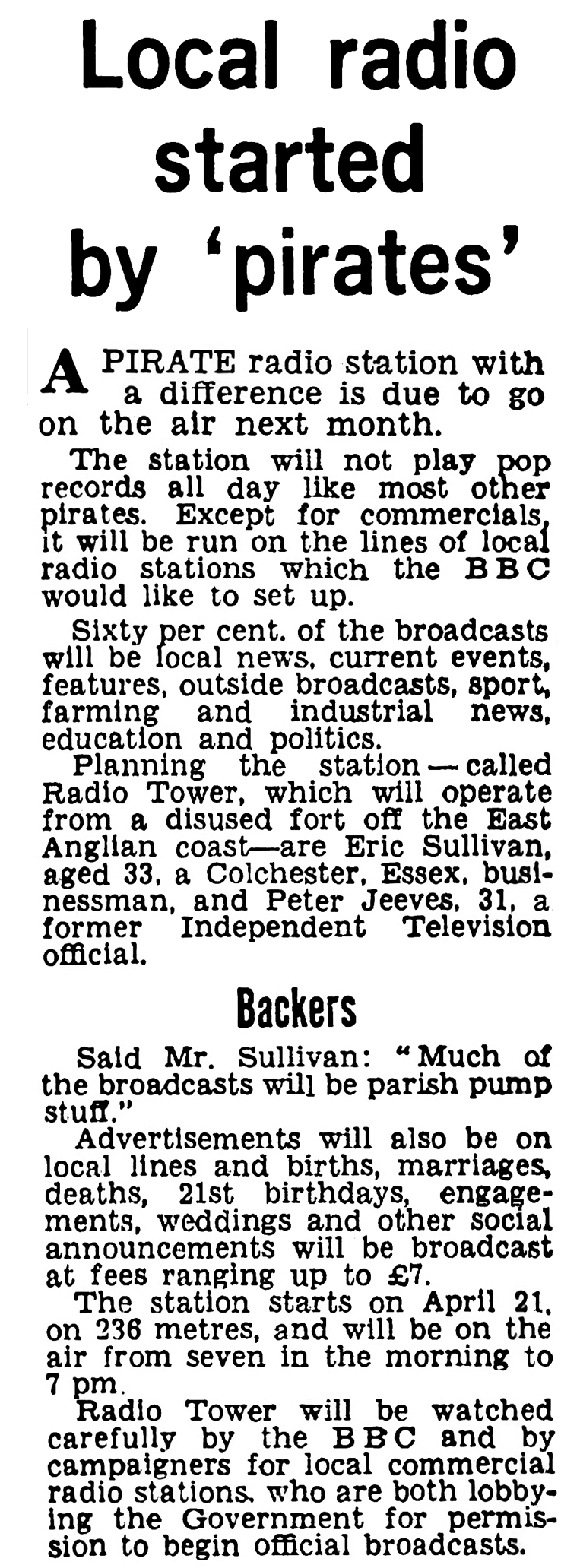The Sun 18th March 1966